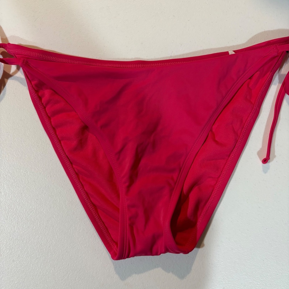 Shade & Shore Pink Low Rise High Leg Cheeky Bikini Bottom Large NEW VN1087006